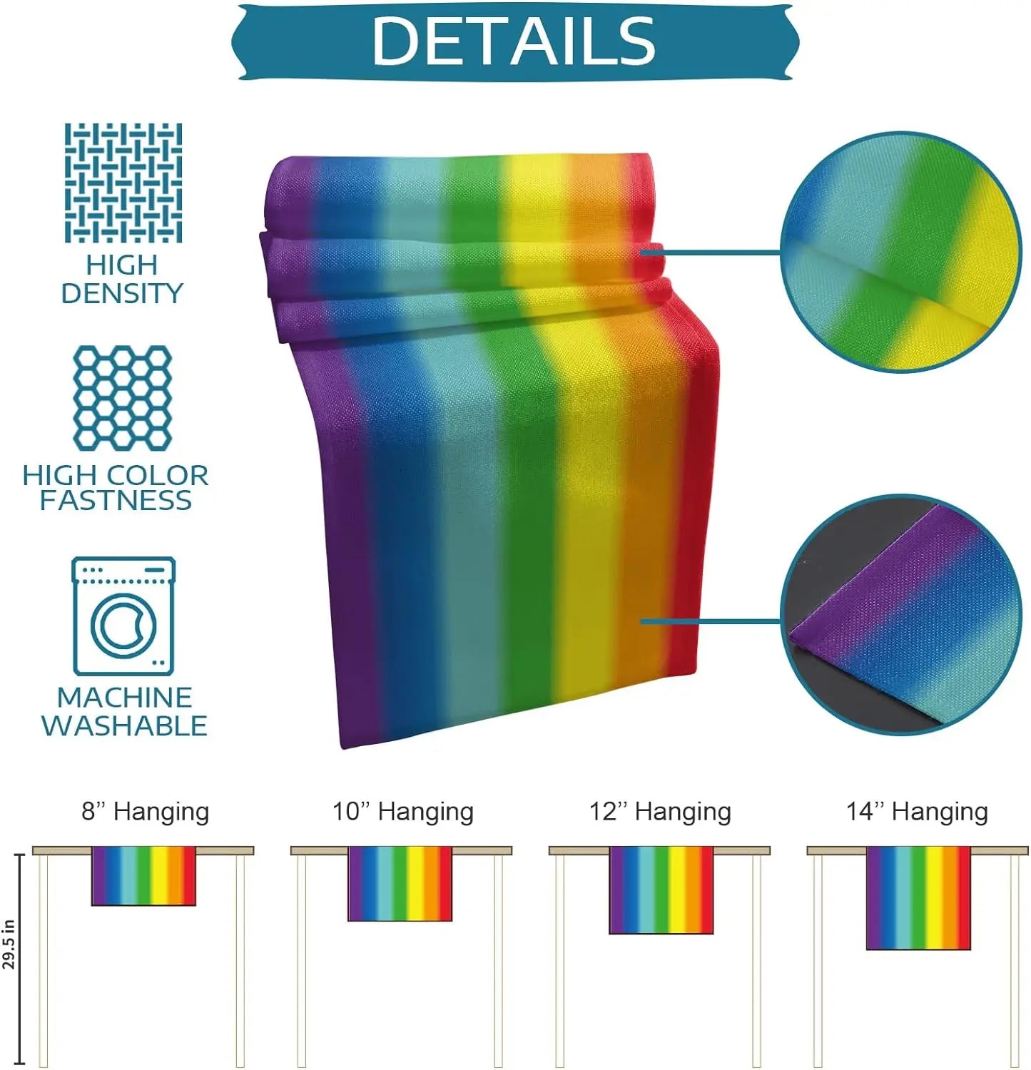 Pride Rainbow Flag Table Runner