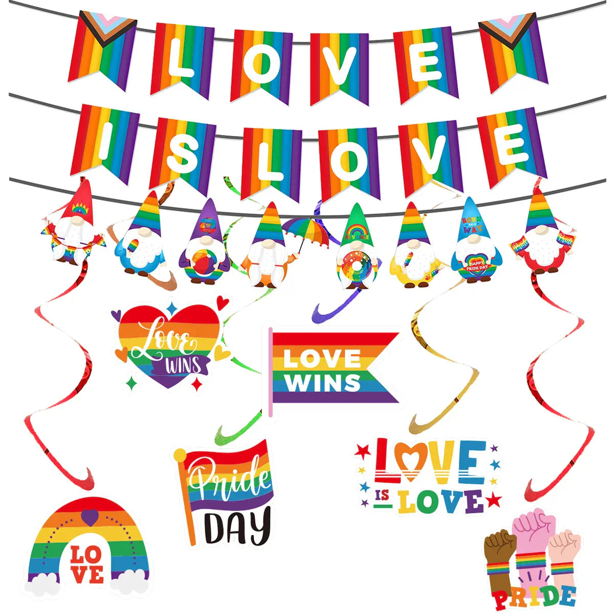 Pride Hanging Decorations Set