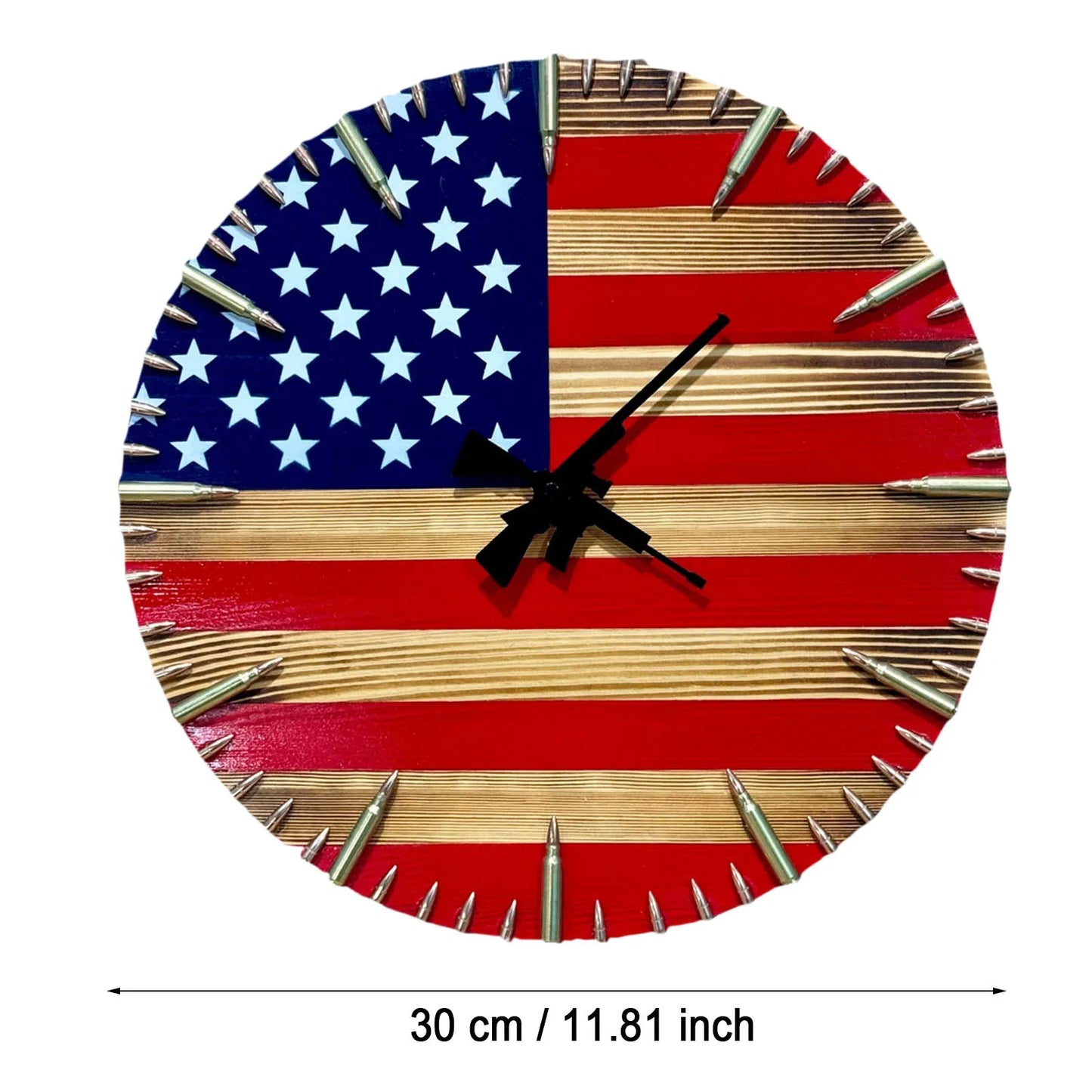 American Flag Wooden Wall Clock