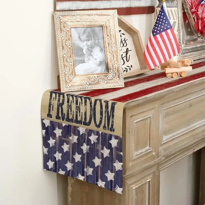 4th of July Freedom Linen Table Runner