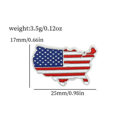 American Flag Statue of Liberty Heart Enamel Pin