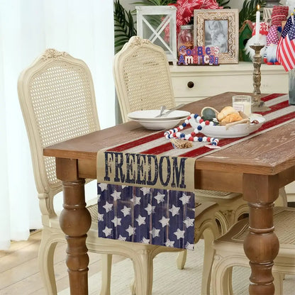 4th of July Freedom Linen Table Runner