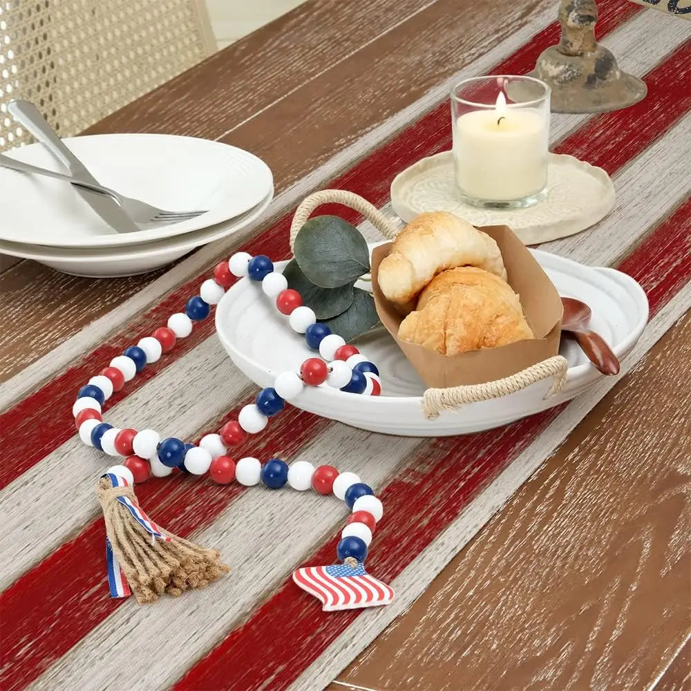 4th of July Freedom Linen Table Runner