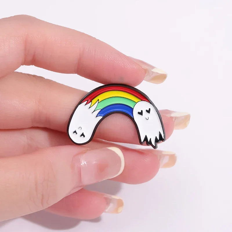 Ghost Rainbow Pride Enamel Pin