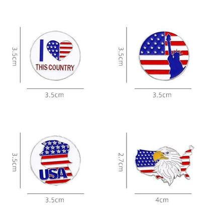 American Flag #45 Round Enamel Pin