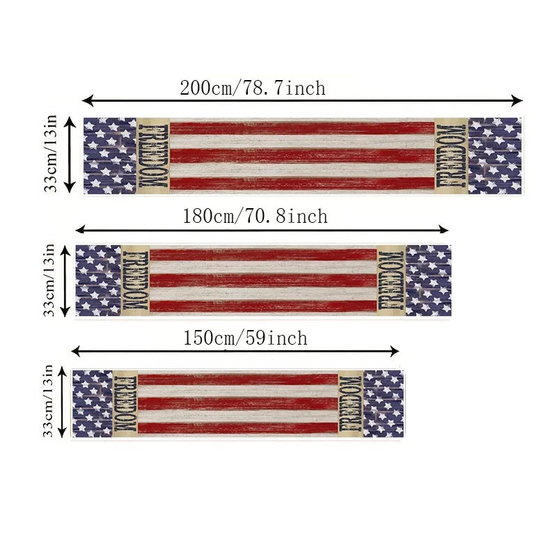 4th of July Freedom Linen Table Runner