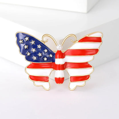 American Flag Butterfly Enamel Pin